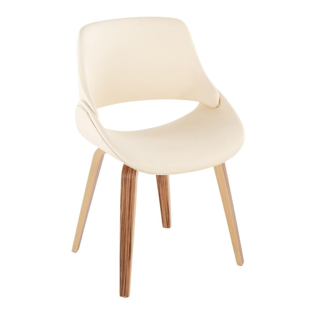 English Elm Mid-century Modern Dining Chairs Faux Leather Seat Zebra Bentwood Legs Set of 2 B202S01237