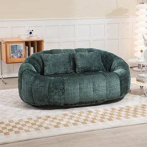 English Elm Bean Bean Bag Sofa High-Density Memory Foam Two-Seater Lounger High Back Chenille Cozy Support Emerald W395P181435