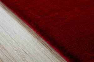 Homeroots 7' X 10' Burgundy Faux Fur Shag Non Skid Area Rug  Faux Fur 553706