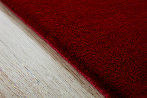 Homeroots 7' X 10' Burgundy Faux Fur Shag Non Skid Area Rug  Faux Fur 553706