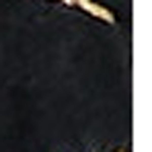 Homeroots 4' X 6' Black And Gold Faux Fur Abstract Shag Non Skid Area Rug  Faux Fur 553750