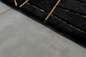 Homeroots 4' X 6' Black And Gold Faux Fur Abstract Shag Non Skid Area Rug  Faux Fur 553750