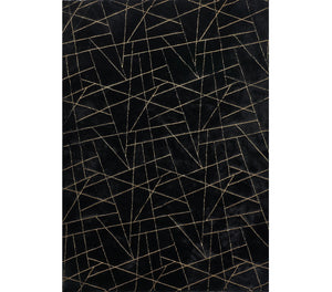 Homeroots 8' X 11' Black And Gold Faux Fur Abstract Shag Non Skid Area Rug  Faux Fur 553752