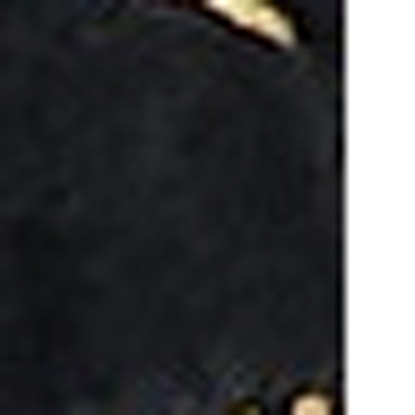 Homeroots 8' X 11' Black And Gold Faux Fur Abstract Shag Non Skid Area Rug  Faux Fur 553752