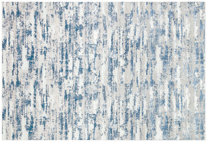 Homeroots 10' Blue And Ivory Abstract Washable Non Skid Area Rug  Polyester 553762