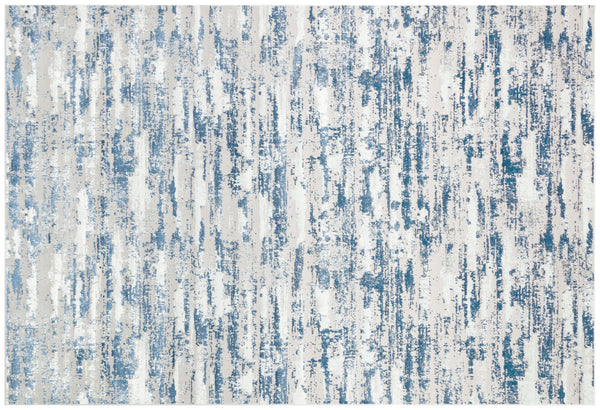 Homeroots 10' Blue And Ivory Abstract Washable Non Skid Area Rug  Polyester 553762