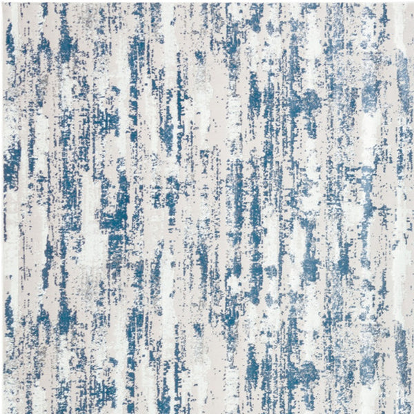 Homeroots 4' X 6' Blue And Ivory Abstract Washable Non Skid Area Rug  Polyester 553763