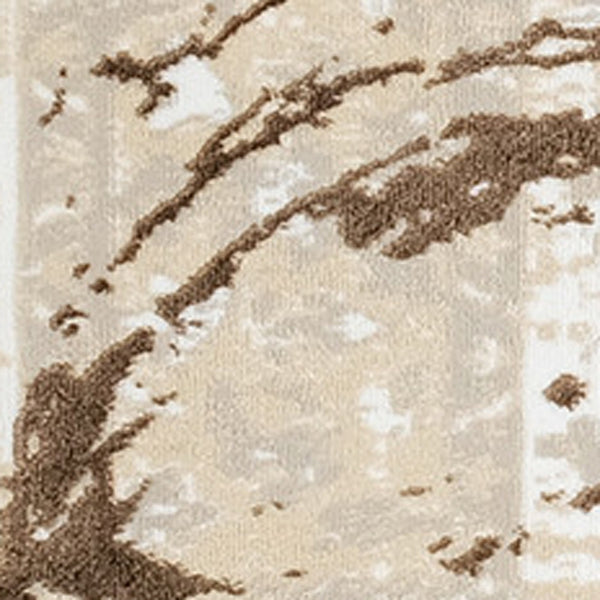 Homeroots 9' X 12' Beige And Gold Abstract Area Rug  Polyester 553832