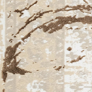 Homeroots 9' X 12' Beige And Gold Abstract Area Rug  Polyester 553832