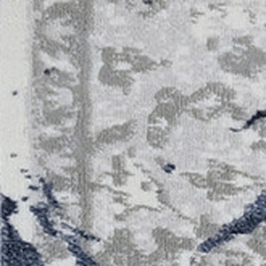 Homeroots 5' X 8' Ivory Blue And Gray Abstract Area Rug  Polyester 553835