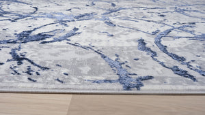 Homeroots 8' X 11' Blue And Gray Abstract Area Rug  Polyester 553836