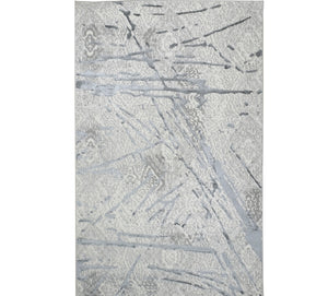 Homeroots 5' X 8' Gray And Silver Abstract Area Rug  Polyester 553850