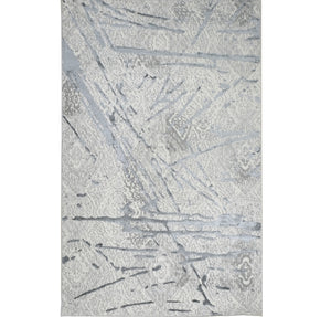 Homeroots 8' X 11' Gray And Silver Abstract Area Rug  Polyester 553851