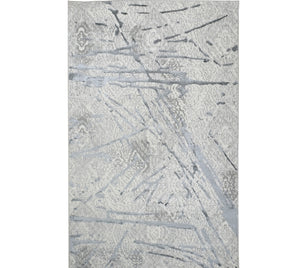 Homeroots 9' X 12' Gray And Silver Abstract Area Rug  Polyester 553852
