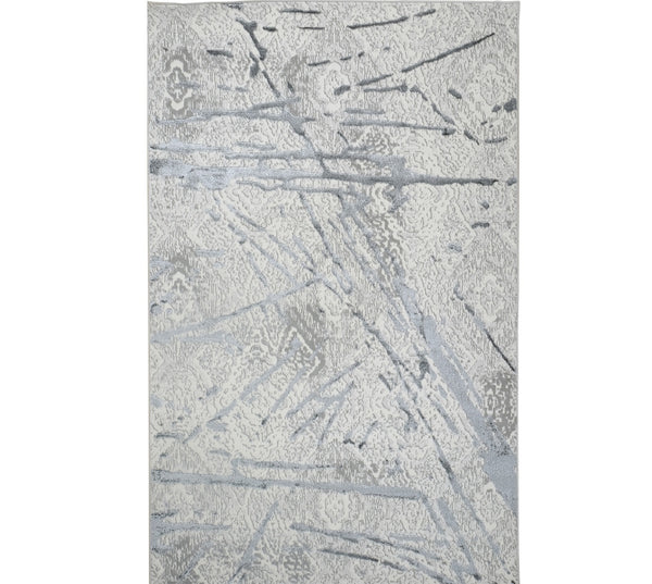 Homeroots 9' X 12' Gray And Silver Abstract Area Rug  Polyester 553852