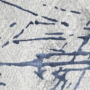 Homeroots 5' X 8' Ivory And Blue Abstract Area Rug  Polyester 553855