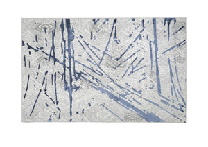 Homeroots 8' X 11' Ivory And Blue Abstract Area Rug  Polyester 553856