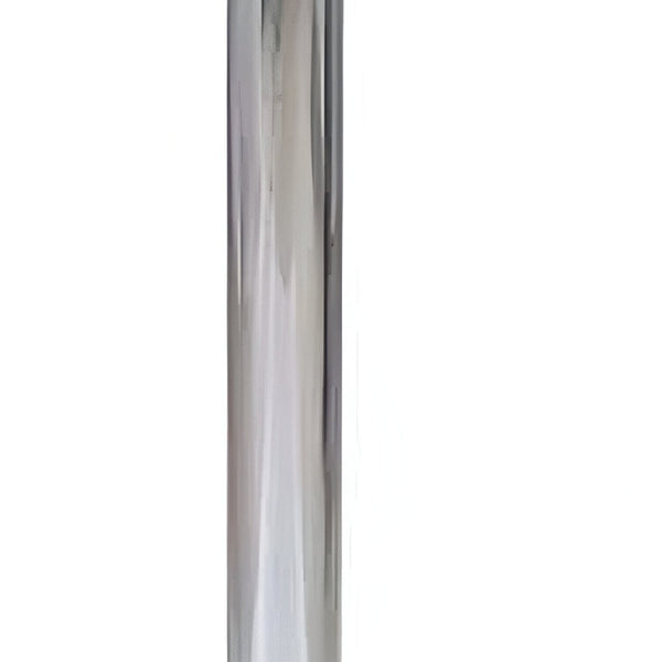 HomeRoots 24" Sleek White and Silver Rounded Wood Bar Table for Stylish Dining in Restaurants & Bars 553863
