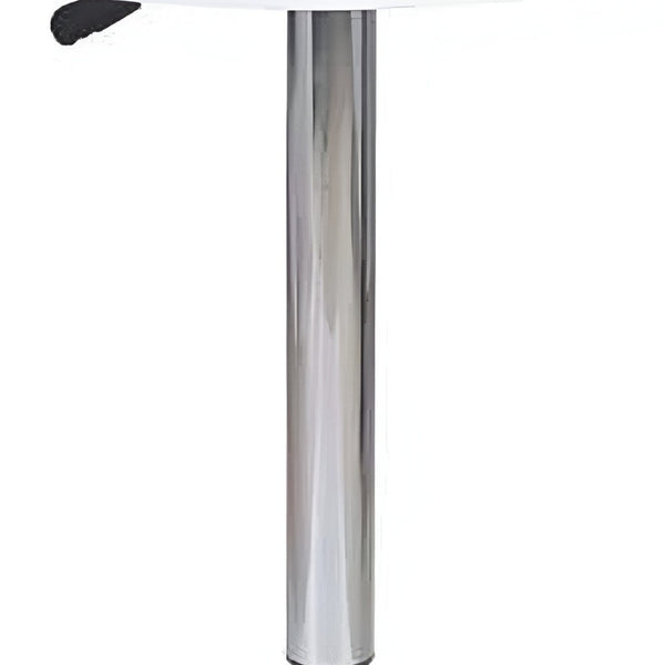 HomeRoots 24" Sleek White and Silver Rounded Wood Bar Table for Stylish Dining in Restaurants & Bars 553863