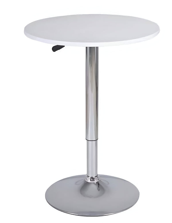 HomeRoots 24" Sleek White and Silver Rounded Wood Bar Table for Stylish Dining in Restaurants & Bars 553863