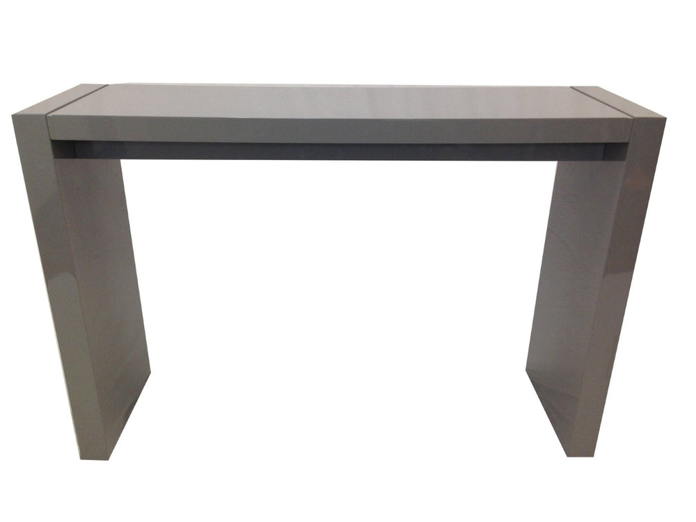 HomeRoots 60" Gray Rectangular Wood Bar Table - Sleek Modern Design, High-Gloss Finish, Seats 4-6 Comfortably 553864