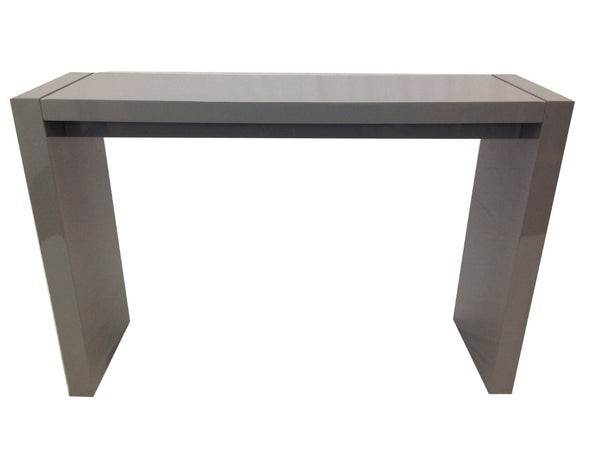 HomeRoots 60" Gray Rectangular Wood Bar Table - Sleek Modern Design, High-Gloss Finish, Seats 4-6 Comfortably 553864