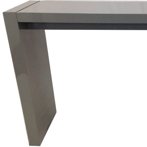 HomeRoots 60" Gray Rectangular Wood Bar Table - Sleek Modern Design, High-Gloss Finish, Seats 4-6 Comfortably 553864