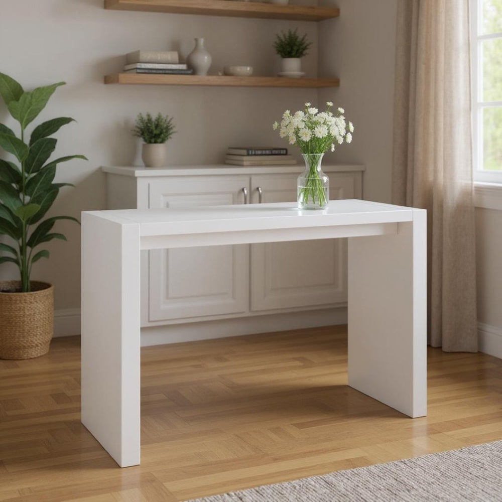 HomeRoots 60" White Rectangular Bar Table - Modern High-Top Design for Home & Commercial Use, Seats 4-6 553866