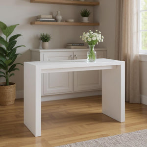 HomeRoots 60" White Rectangular Bar Table - Modern High-Top Design for Home & Commercial Use, Seats 4-6 553866