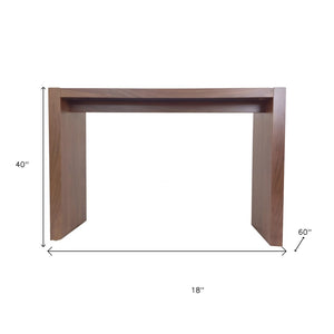 HomeRoots 60" Brown Wood Rectangular Bar Table - Stylish High-Top Design for Home, Bar, or Restaurant Use 553867