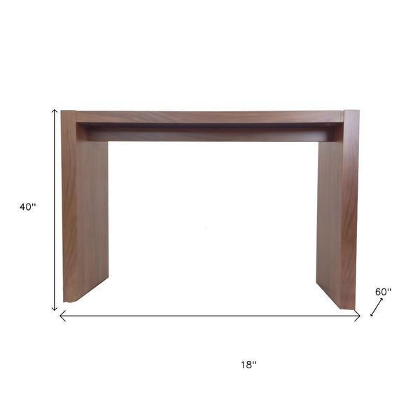 HomeRoots 60" Brown Wood Rectangular Bar Table - Stylish High-Top Design for Home, Bar, or Restaurant Use 553867