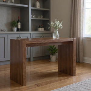 HomeRoots 60" Brown Wood Rectangular Bar Table - Stylish High-Top Design for Home, Bar, or Restaurant Use 553867