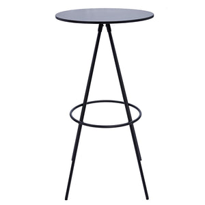 HomeRoots 31" Modern Black Rounded Wood and Iron Bar Table - Stylish, Durable Bistro Design for Any Space 553869