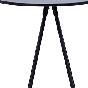 HomeRoots 31" Modern Black Rounded Wood and Iron Bar Table - Stylish, Durable Bistro Design for Any Space 553869