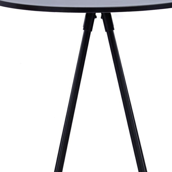 HomeRoots 31" Modern Black Rounded Wood and Iron Bar Table - Stylish, Durable Bistro Design for Any Space 553869