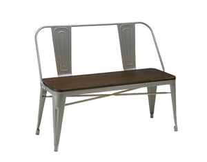 HomeRoots 40" Industrial Metal and Solid Wood Dining Bench – Stylish, Durable Seating for Modern Spaces 553871