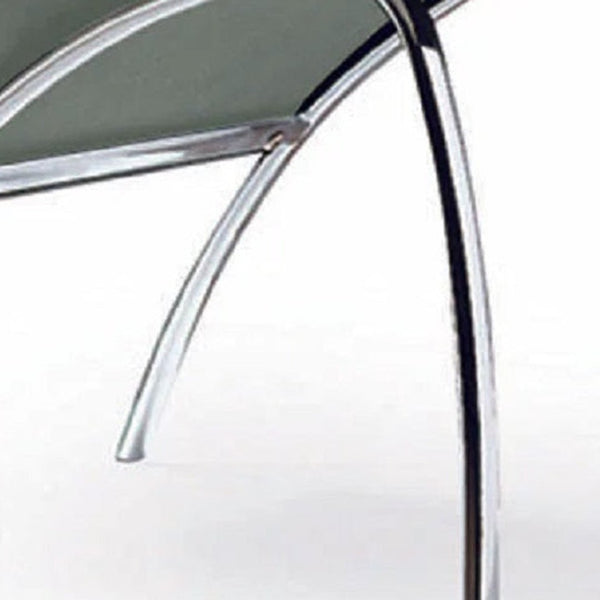 HomeRoots Set of Two Stylish Gray Faux Leather Dining Chairs with Silver Curved Legs for Modern Spaces 553877