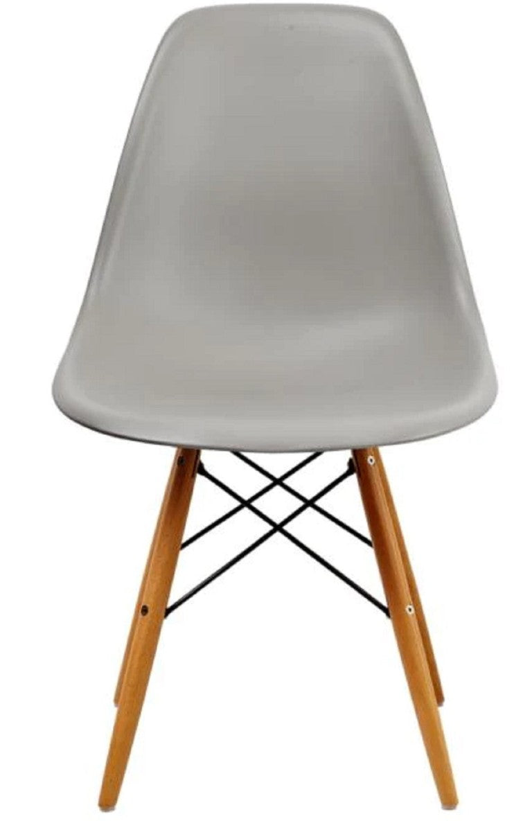 HomeRoots Set of Two Sturdy Plastic Dining Chairs for Modern Kitchen and Casual Living Spaces 553905