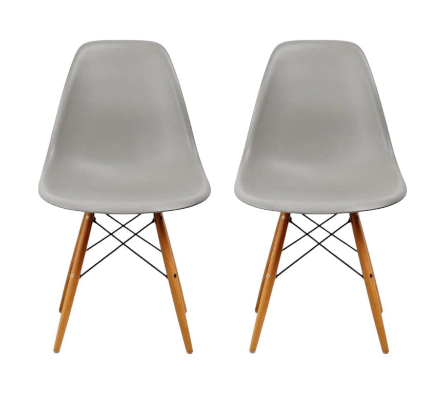 HomeRoots Set of Two Sturdy Plastic Dining Chairs for Modern Kitchen and Casual Living Spaces 553905