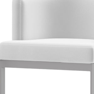 HomeRoots White Contemporary Wing Back Arm Chair - Stylish Upholstered Seat for Dining, Living & Office Use 553913