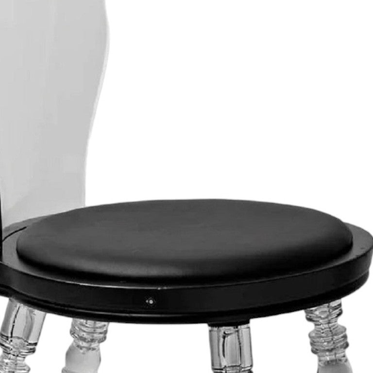 HomeRoots Black Faux Leather Dining Chair with Sturdy Plastic Frame for Modern Interiors 553920