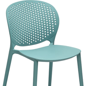 HomeRoots Set of Four Aqua Blue Heavy-Duty Plastic Dining Chairs – Stylish, Durable, and Versatile Seating Solutions 553927