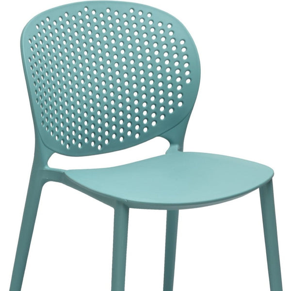 HomeRoots Set of Four Aqua Blue Heavy-Duty Plastic Dining Chairs – Stylish, Durable, and Versatile Seating Solutions 553927