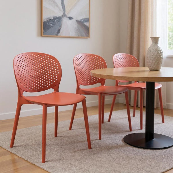 Set of 4 Heavy Duty Stackable Plastic Dining Side Chairs for Modern Everyday Comfort