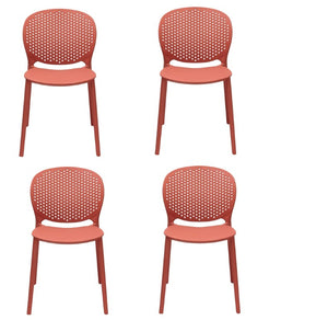 Set of 4 Heavy Duty Stackable Plastic Dining Side Chairs for Modern Everyday Comfort