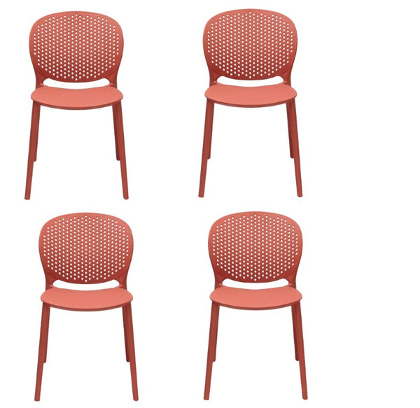 Set of 4 Heavy Duty Stackable Plastic Dining Side Chairs for Modern Everyday Comfort