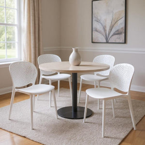 Set of 4 Heavy Duty Stackable Plastic Dining Side Chairs for Modern Everyday Comfort