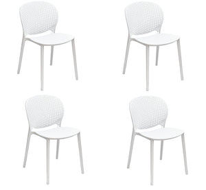 Set of 4 Heavy Duty Stackable Plastic Dining Side Chairs for Modern Everyday Comfort