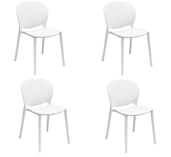 Set of 4 Heavy Duty Stackable Plastic Dining Side Chairs for Modern Everyday Comfort