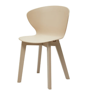 HomeRoots Set of Four Beige Heavy-Duty Plastic Dining Side Chairs - Stylish, Versatile & Easy to Clean Seating 553930